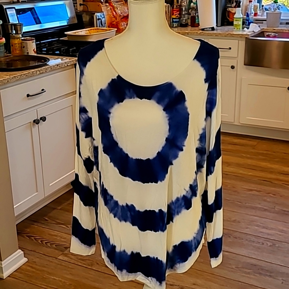 White and Blue Tye Dye shirt